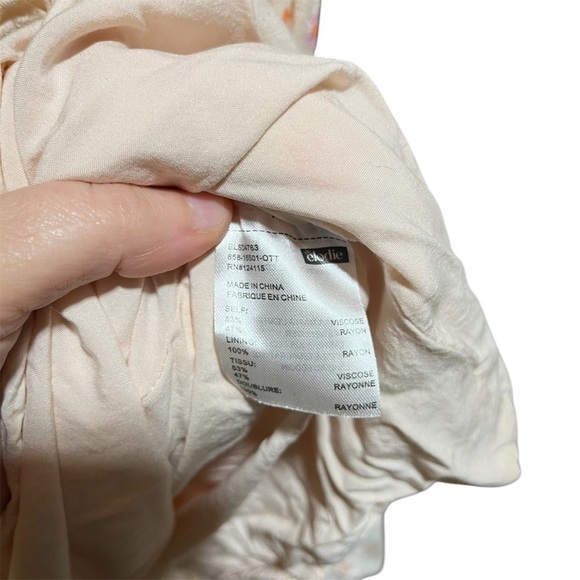 ELODIE ~ Cream Floral Mini Dress Adjustable Tie Straps 90s 70s Y2K - Picture 6 of 11